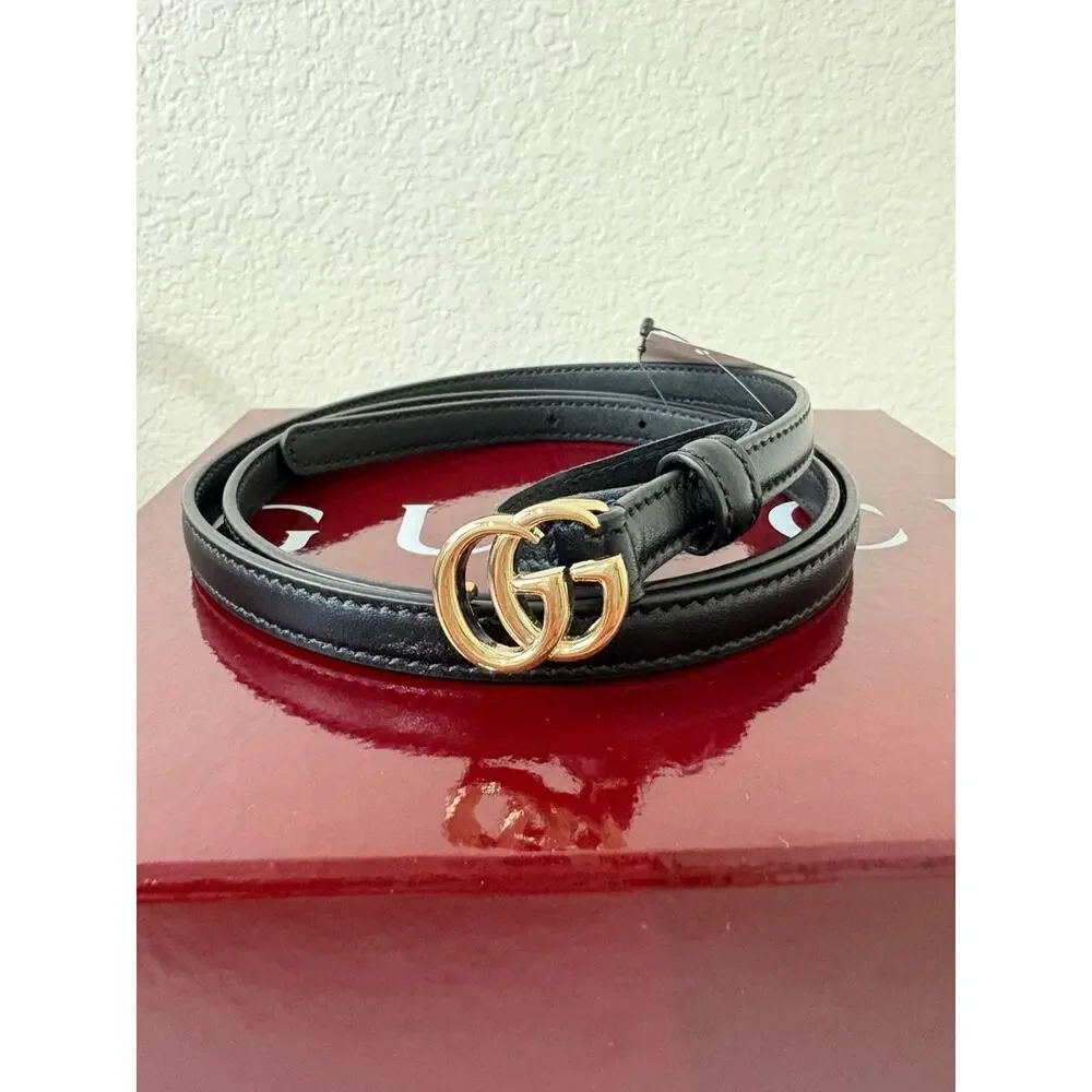 Gucci leather GG belt thin 95cm